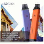 ISK041 บุหรี่ไฟฟ้าใช้แล้วทิ้ง 1500 พัฟ Puffs Disposable POD Thailand