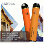 ISK034 พอตใช้แล้วทิ้ง 1600 พัฟ สี่เหลี่ยมผืนผ้า Puffs Disposable POD Thailand